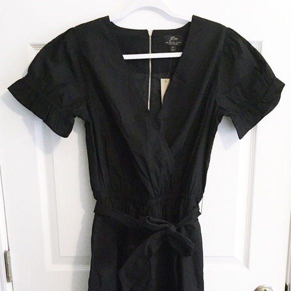 NWT J Crew Black Ruffle Stretch Cotton Poplin Jumpsuit - 4T - Picture 2 of 9